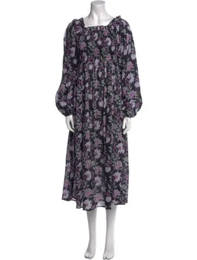 Pre-owned Mille Floral Print Long Dress In Multi