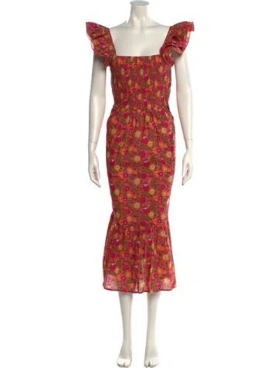 Pre-owned Mille Floral Print Long Dress In Multi