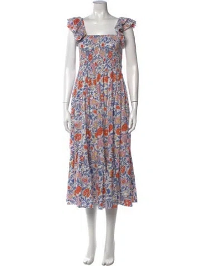 Pre-owned Mille Floral Print Long Dress In Multi