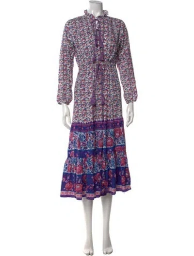 Pre-owned Mille Floral Print Long Dress In Multicolor