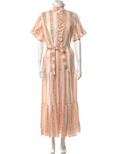 Pre-owned Mille Floral Print Long Dress In Neutral