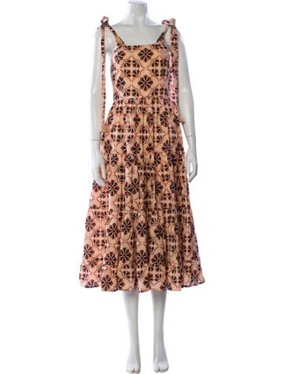 Pre-owned Mille Floral Print Long Dress In Pink