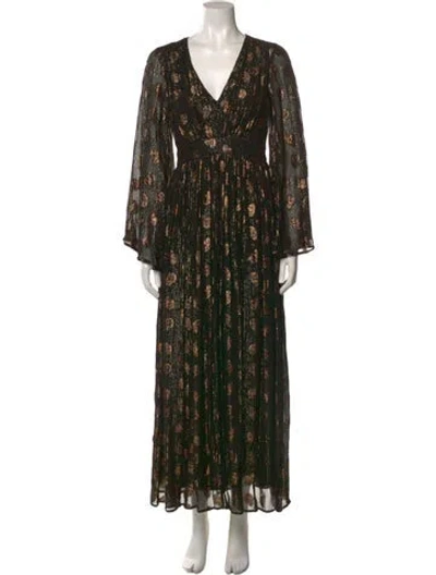 Pre-owned Mille Floral Print Long Dress W/ Tags In Black