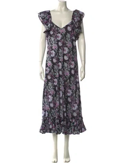 Pre-owned Mille Floral Print Long Dress W/ Tags In Multi