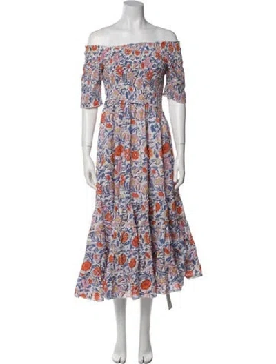 Pre-owned Mille Floral Print Midi Length Dress In Multi