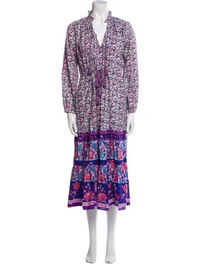 Pre-owned Mille Floral Print Midi Length Dress In Multi