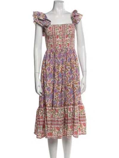 Pre-owned Mille Floral Print Midi Length Dress In Multi