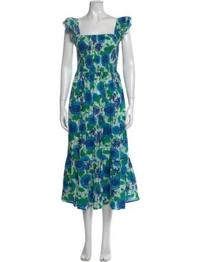 Pre-owned Mille Floral Print Midi Length Dress In Multi