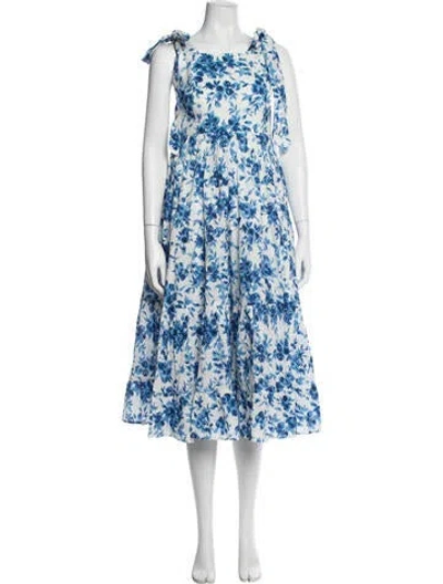 Pre-owned Mille Floral Print Midi Length Dress In Multi