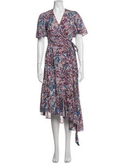Pre-owned Mille Floral Print Midi Length Dress In Multi