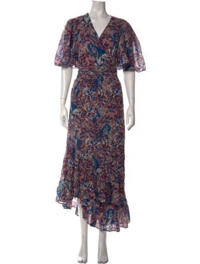 Pre-owned Mille Floral Print Midi Length Dress In Multi