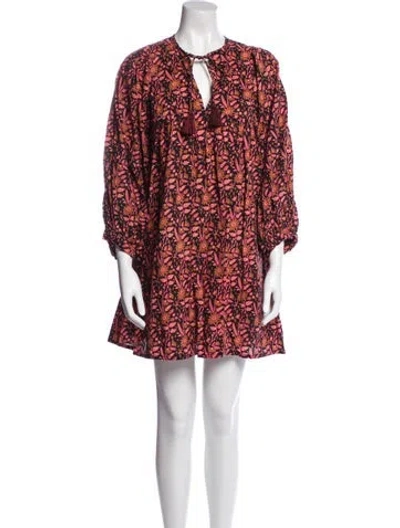 Pre-owned Mille Floral Print Mini Dress In Black