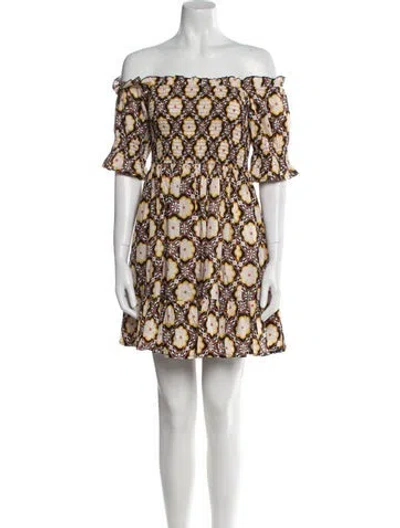 Pre-owned Mille Floral Print Mini Dress In Blue