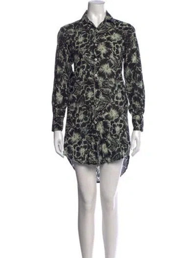Pre-owned Mille Floral Print Mini Dress In Green