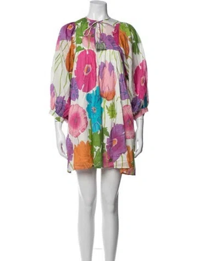 Pre-owned Mille Floral Print Mini Dress In Multi