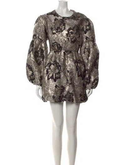 Pre-owned Mille Floral Print Mini Dress In Neutral