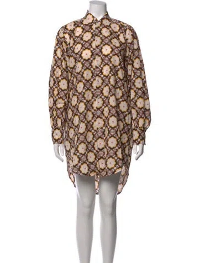 Pre-owned Mille Floral Print Mini Dress In Neutrals