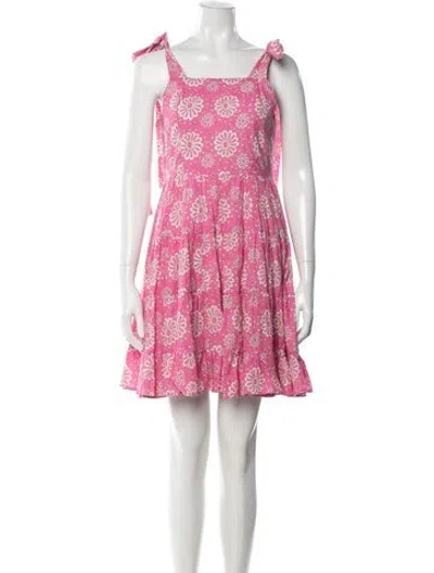 Pre-owned Mille Floral Print Mini Dress In Pink