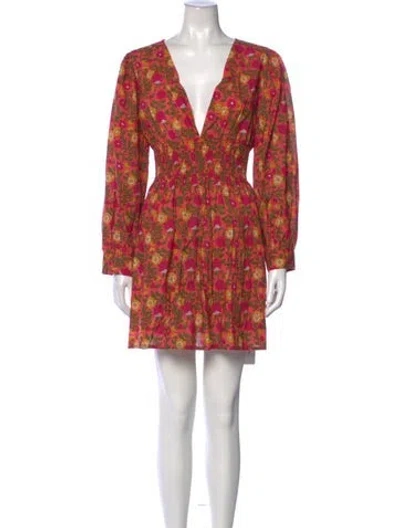 Pre-owned Mille Floral Print Mini Dress In Pink