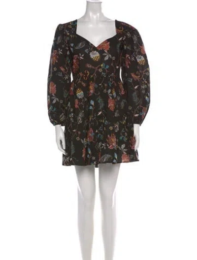 Pre-owned Mille Floral Print Mini Dress W/ Tags In Black