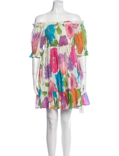 Pre-owned Mille Floral Print Mini Dress W/ Tags In Pink