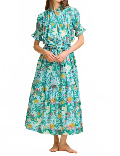 Mille Francoise Maxi Skirt In Swedish Garden In Green