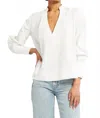 Mille Freya V Neck Top In White In White