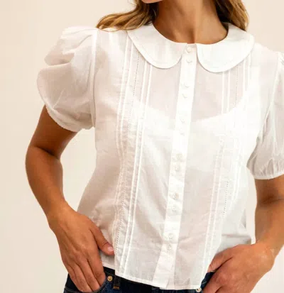 Mille Harriet Collared Top In White