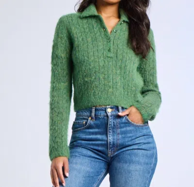 Mille Ingrid Henley Sweater In Pine In Green