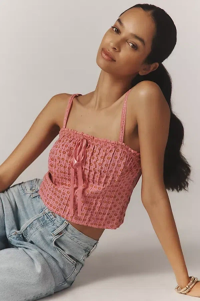 Mille Keira Ruched Tank Top In Pink