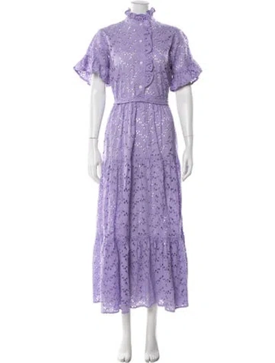 Pre-owned Mille Lace Pattern Long Dress In Purple