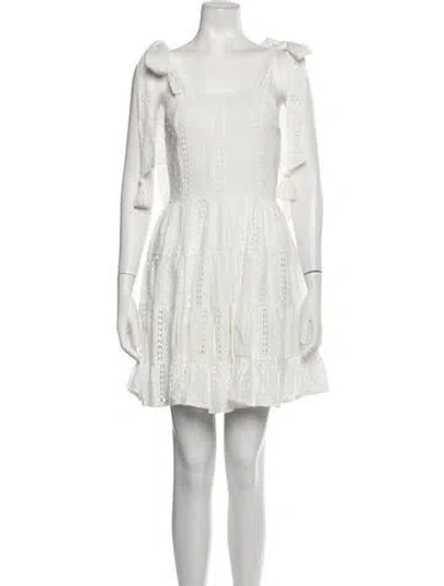 Pre-owned Mille Lace Pattern Mini Dress In White