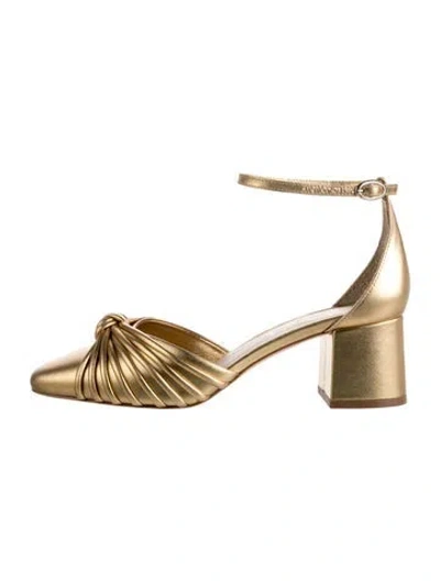 Pre-owned Mille Leather D'orsay Pumps In Gold/metallic
