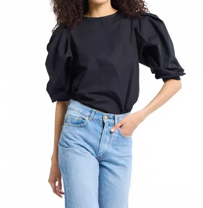 Mille Lila Puffed Top In Black In Blue