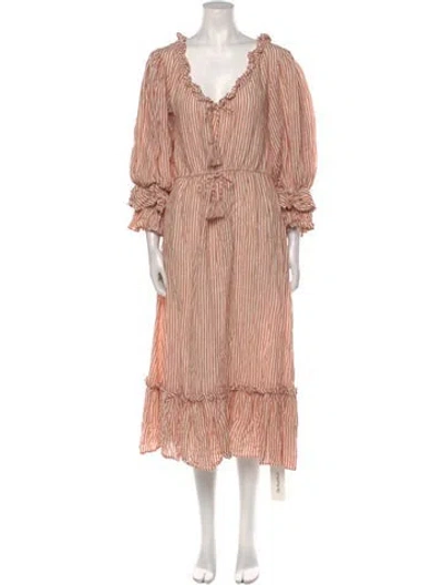 Pre-owned Mille Linen Long Dress In Neutral