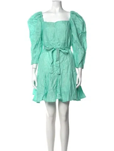 Pre-owned Mille Linen Mini Dress W/ Tags In Green