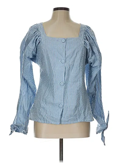 Pre-owned Mille Long Sleeve Blouse In Blue