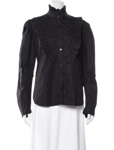 Pre-owned Mille Long Sleeve Blouse In Gray