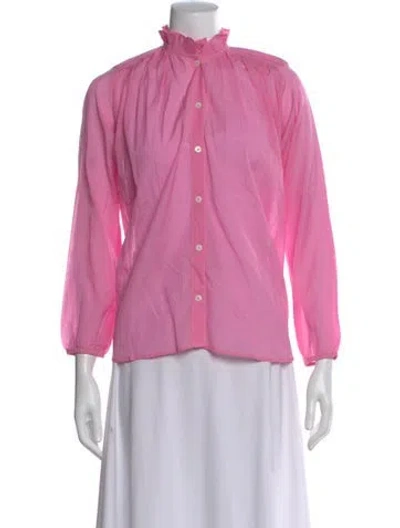 Pre-owned Mille Long Sleeve Blouse In Pink