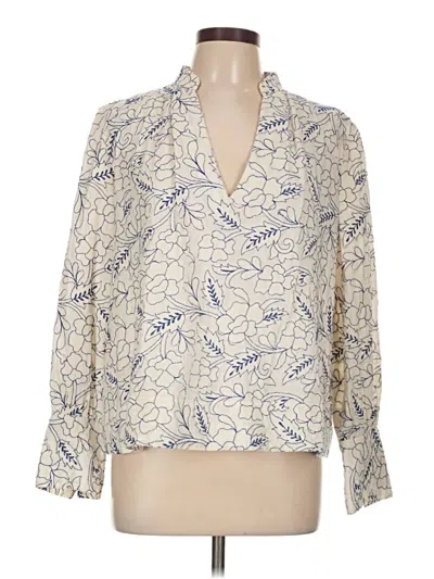 Pre-owned Mille Long Sleeve Blouse In White