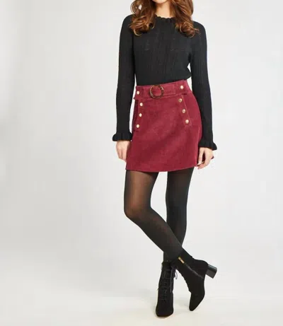 Mille Lorelei Mini Skirt In Raspberry Cord In Multi