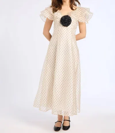 Mille Lucie Dress In Organza Dot In Multi