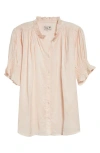 Mille Marnie Floral Ruffle Top In Blush