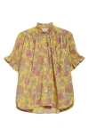 Mille Marnie Floral Ruffle Top In Citron Floral