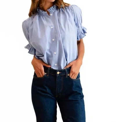 Mille Marnie Short Sleeve Shirt In Sky Blue