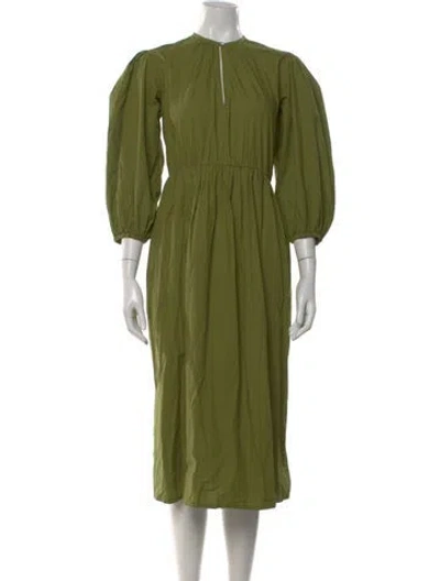 Pre-owned Mille Midi Length Dress In Green