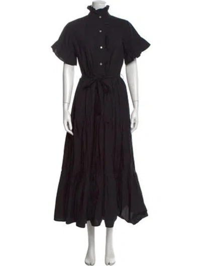 Pre-owned Mille Mock Neck Long Dress In Black