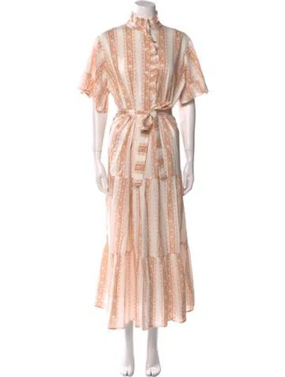 Pre-owned Mille Mock Neck Long Dress In Neutral