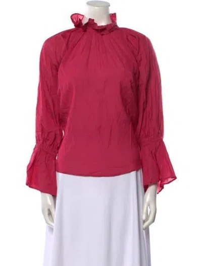 Pre-owned Mille Mock Neck Long Sleeve Blouse W/ Tags In Pink