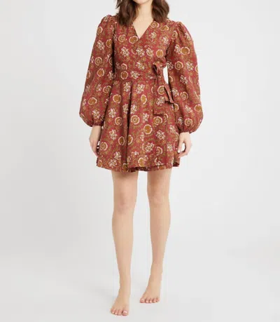 Mille Nan Wrap Dress In Cinnabar In Black